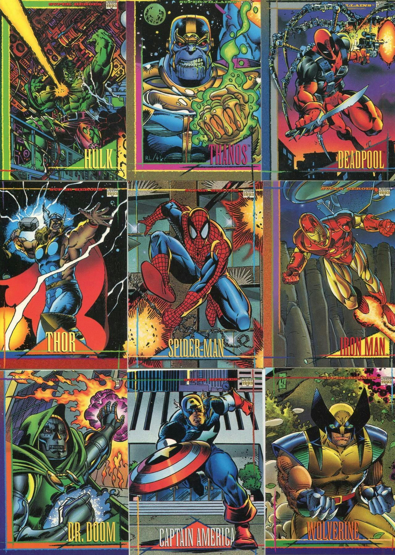 Skybox 1993 Marvel Universe Series 1 Complete 180 Card Set